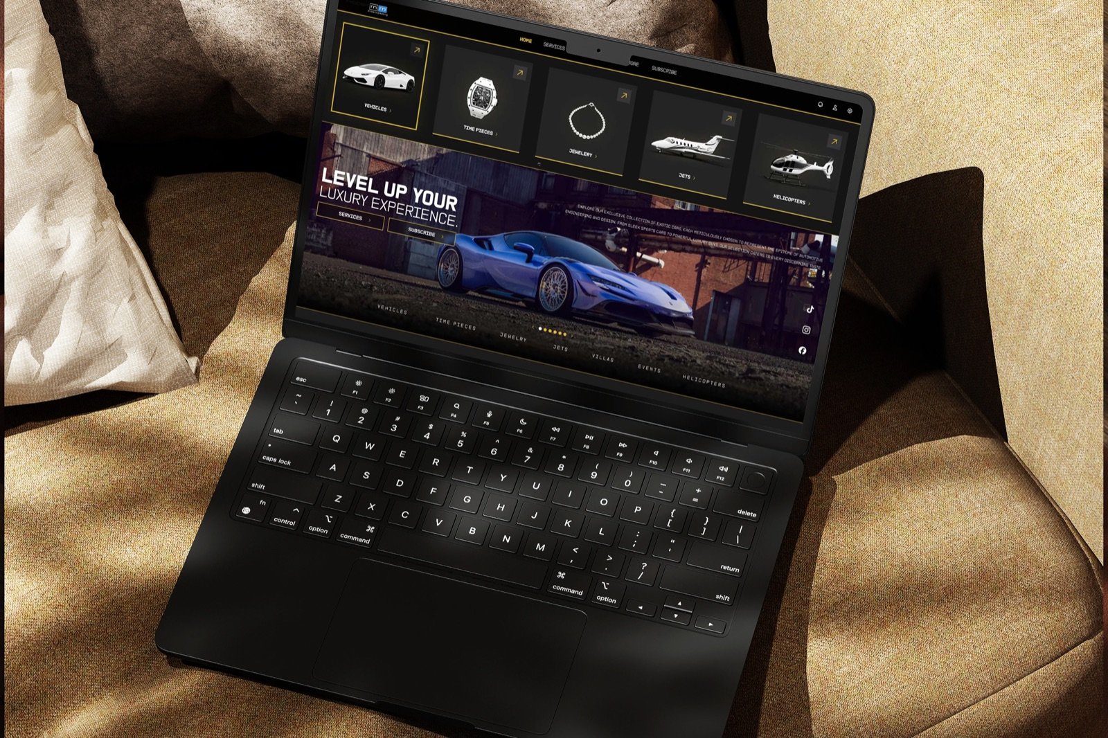 Client website mockup — luxury automotive, Los Angeles.