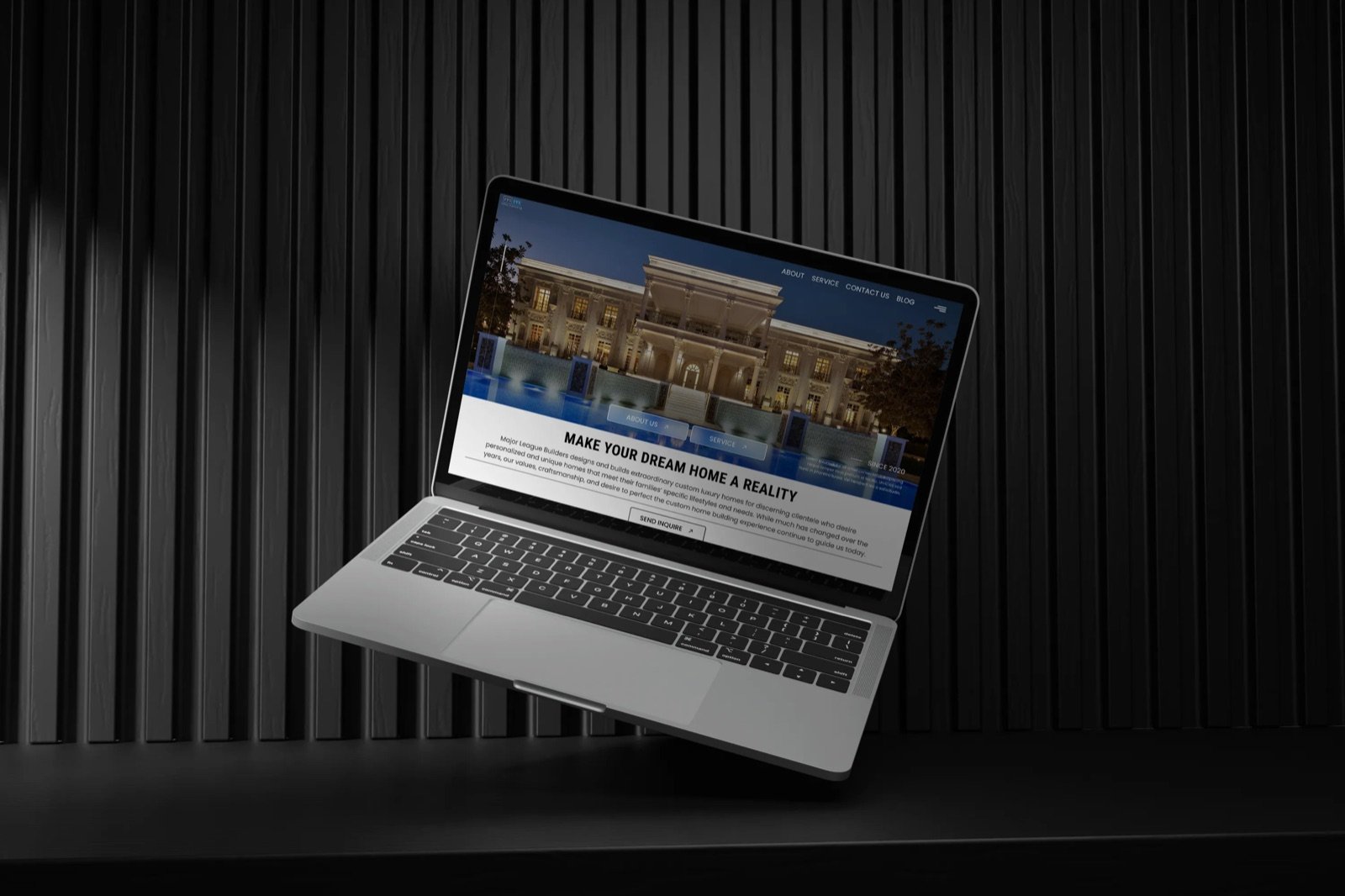 Client website mockup — luxury real estate listings.