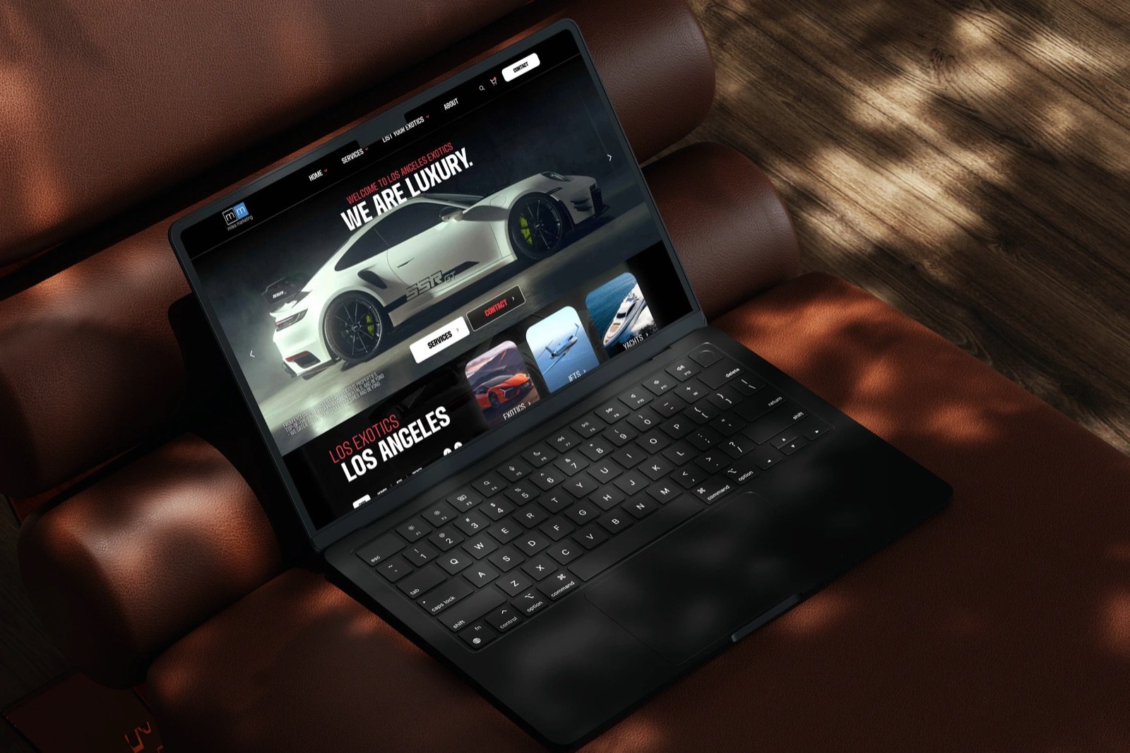 Client website mockup — exotic experiences booking platform.